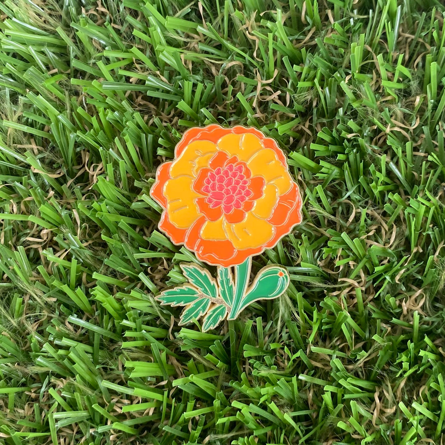 Orange Flower Needle Minder