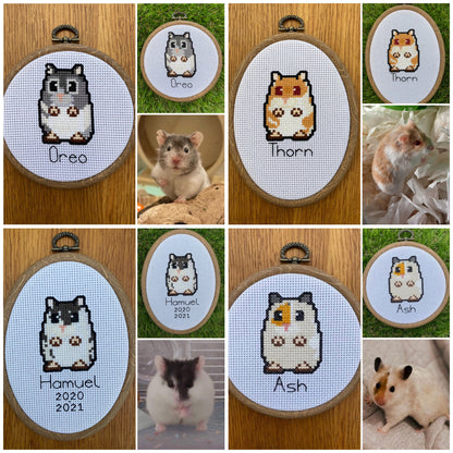 Customised Hamster Cross Stitch