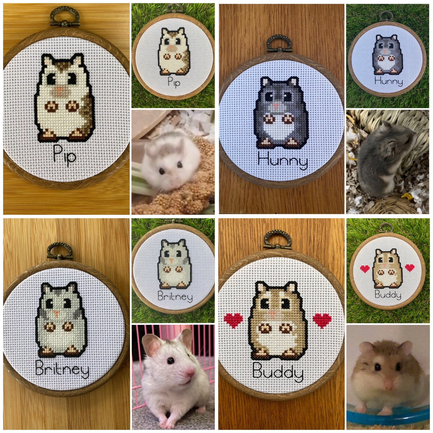 Customised Hamster Cross Stitch