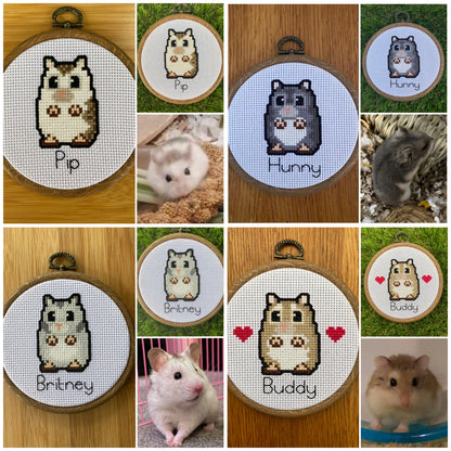 Customised Hamster Cross Stitch