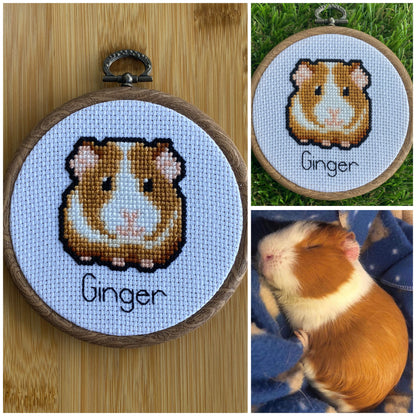 Customised Guinea Pig Cross Stitch