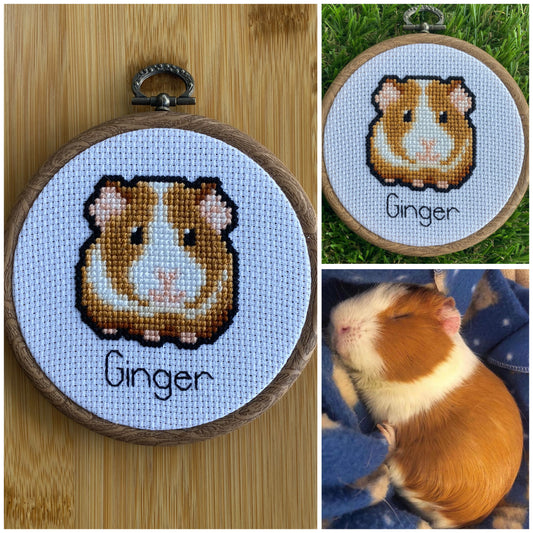 Customised Guinea Pig Cross Stitch