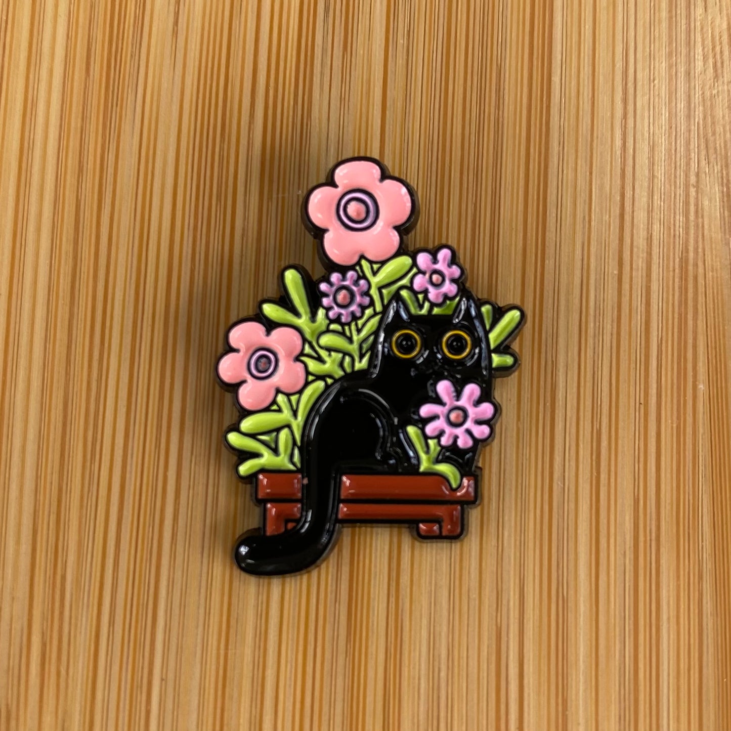 Cat & Pink Plant Needle Minder