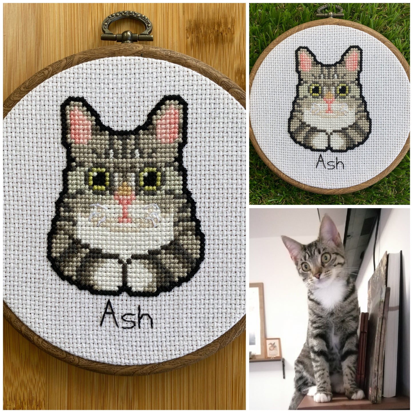 Customised Large Cat Cross Stitch