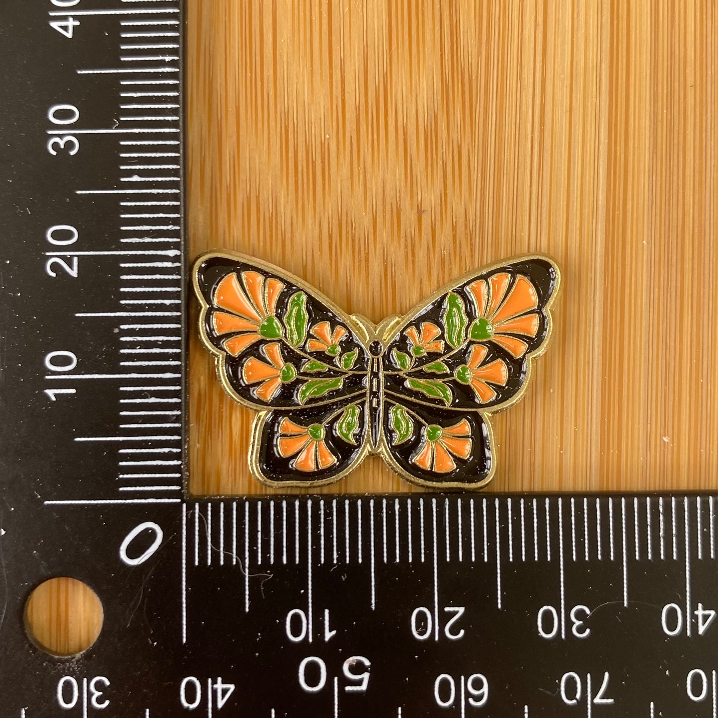 Orange Flower Butterfly Needle Minder