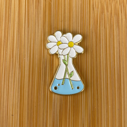 White Flower Vase Needle Minder