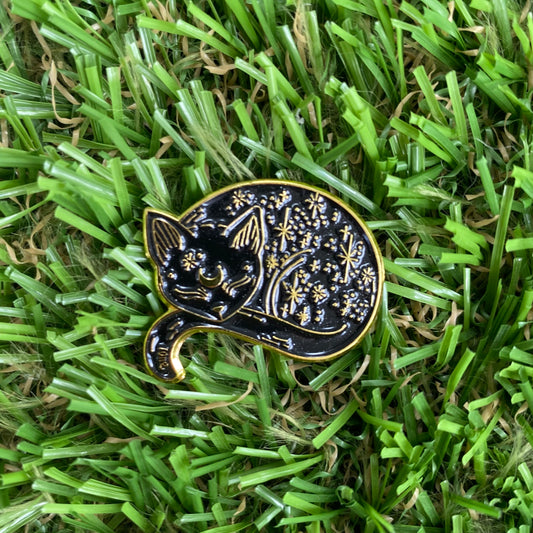 Black & Gold Constellation Cat Needle Minder