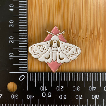 Pink & White Moth Needle Minder